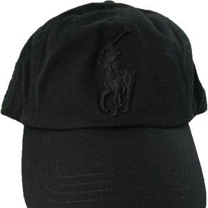 Polo Ralph Lauren Men's Aviator Black Big Pony Chino Hat